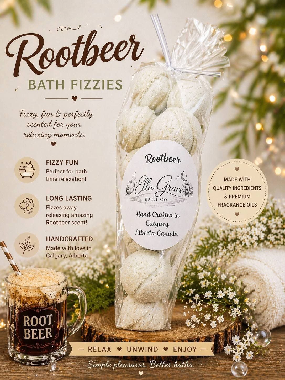 Root Beer Bath Bomb — Mini 10-Pack
