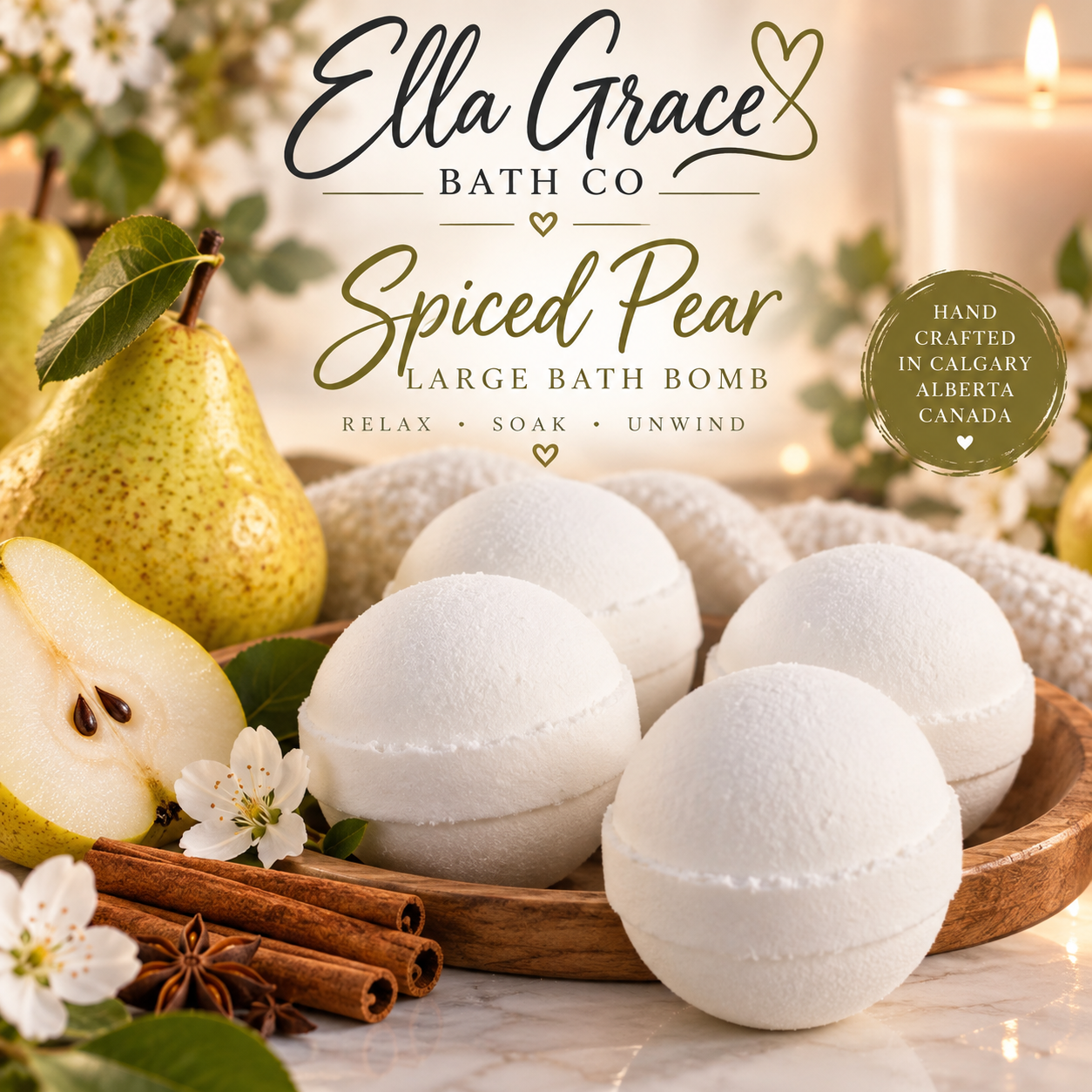 Spiced Pear Bath Bomb — Large