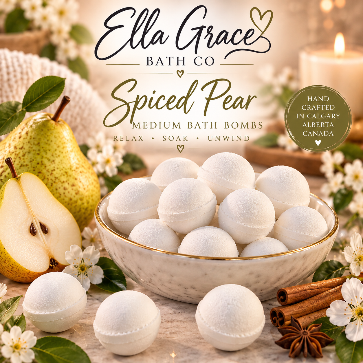 Spiced Pear Bath Bomb — Medium