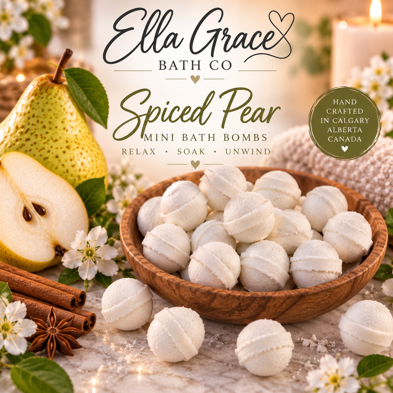 Spiced Pear Bath Bomb — Mini 10-Pack