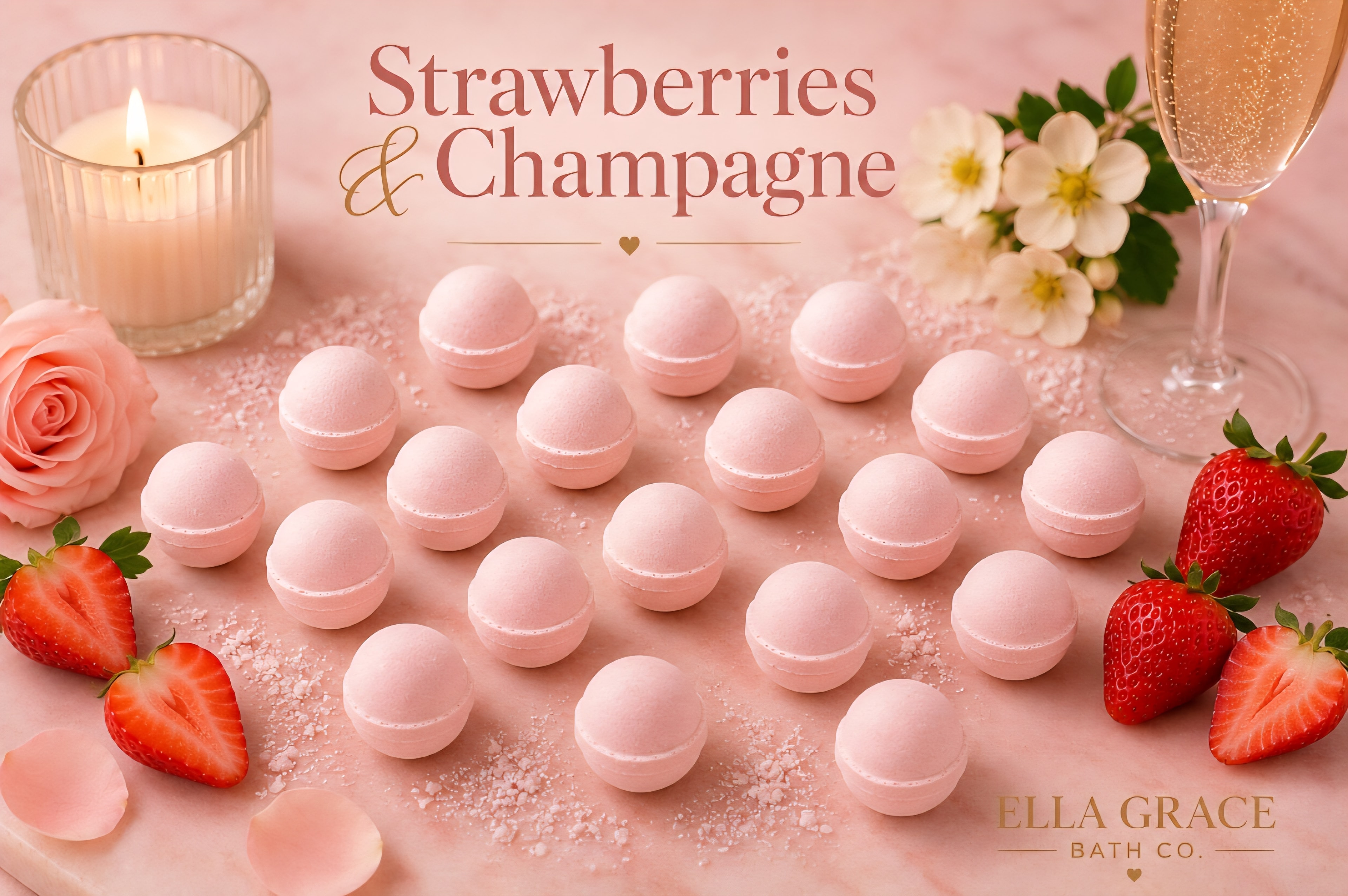 Strawberries & Champagne Bath Bomb — Medium